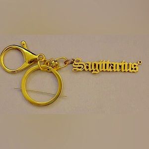 Sagittarius Gold tone Keychain